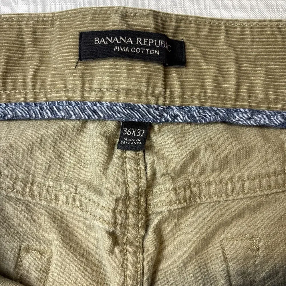 Banana Republic Pima Cotton Corduroy Jeans Pants Mens Size 36x32 Tan Meas 36x32